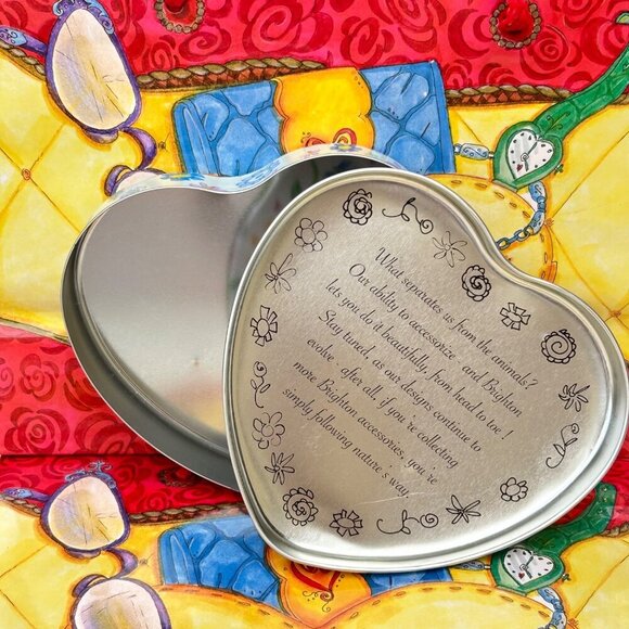 4 Set Multicolor & Size Brighton Heart-Shaped Decorative Tin Collection & Bag - Picture 10 of 16